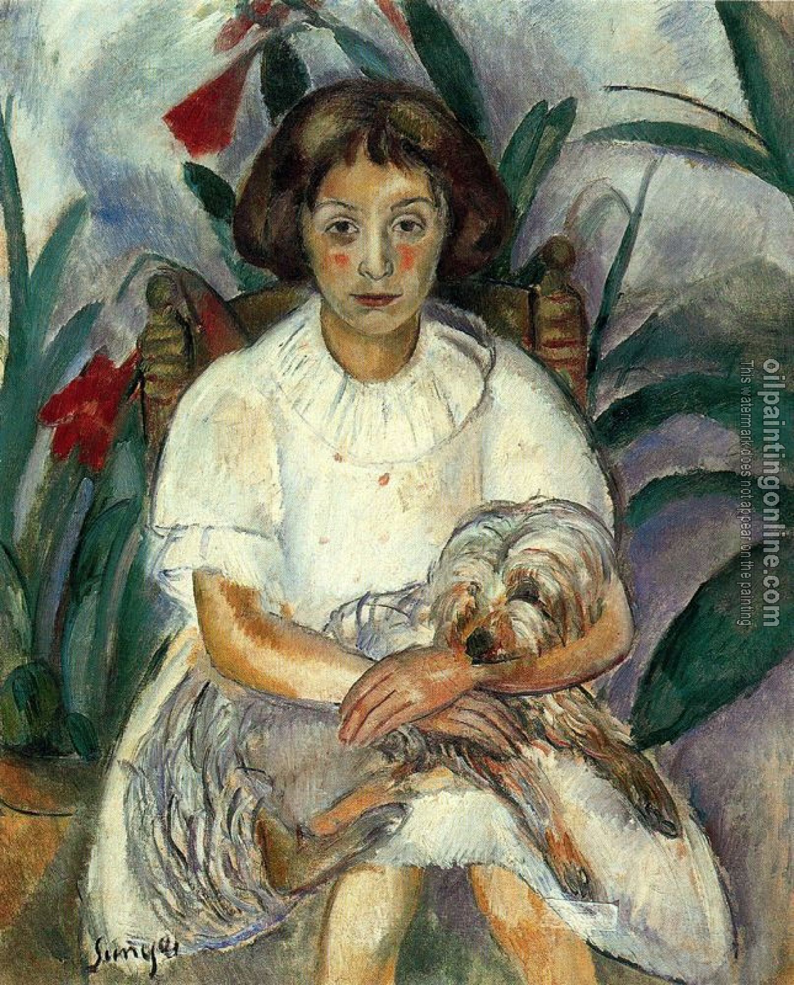 Joaquim Sunyer de Miro - Nina con un perro